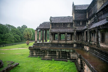 Angkor Wat is the largest temple in the world, it rains in the rainy season (Cambodia, 2019)
