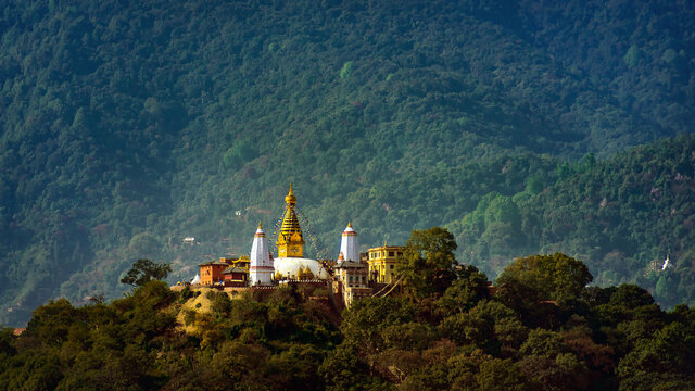 Swayambhunath stupa also called Monkey Temple in Kathmandu, Nepal