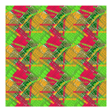 Abstract brush strokes Red green spots. Pattern for textiles and design