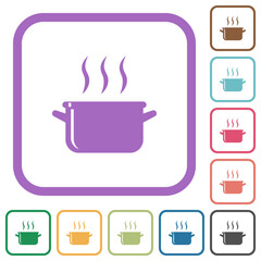Steaming glossy pot simple icons