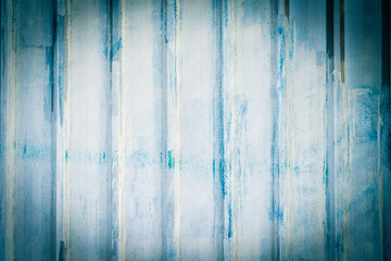 street light gray metal sheet wall painted by brush in white and blue colors