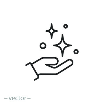 Clean hand icon. Antibacterial dermatology concept. Vector illustration.