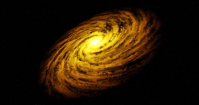 Beautiful galaxy. Spiral galaxy, illustration of Milky Way. 3d rendering. Galaxies in the universe.	