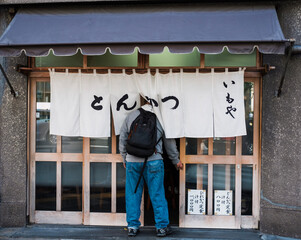 person in a window