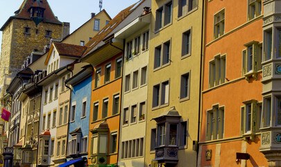Obraz premium old houses in the old town in schaffhausen , switzerland