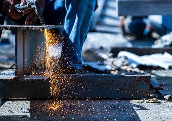 blacksmith working on a metal