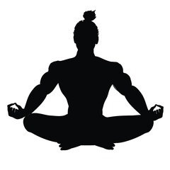silhouette of yoga meditation