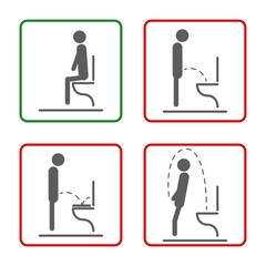 Toilet rules icons set for men vector illustration design isolated concept