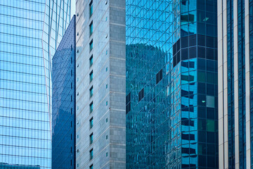 Fototapeta na wymiar Skyscrapers high rise buildings close up