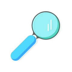 Magnifying glass flat icon isolated on white, vector illustration