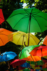Fototapeta na wymiar red and yellow umbrella