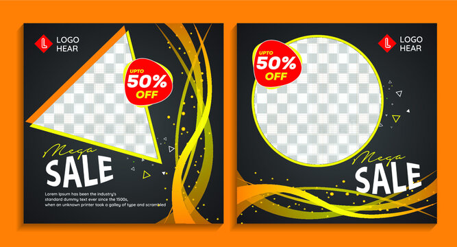 ditable Post Template Social Media Banners for Digital Marketing. Promotion Brand Fashion. Stories. illustration of a set of elements for sale