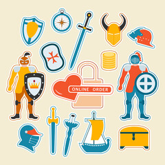 Stickers pack Kid Toy Knight Play Game Childhood