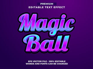 Fototapeta na wymiar Magic Ball Game Title Editable Text Effect Font Style