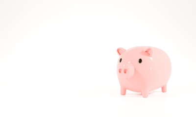 3d render 3d illustration saving piggy bank  copy space