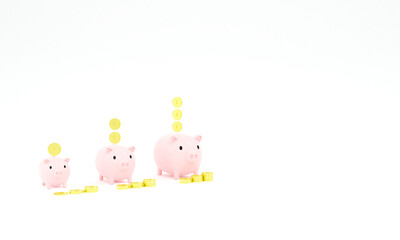 3drender 3d illustration piggy bank saving for the future Long-term investment