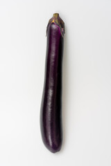 Purple eggplant on white background