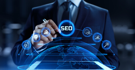 SEO Search engine optimisation digital internet marketing concept.