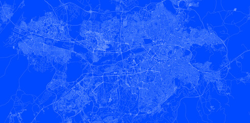 Blueprint of ankara city of Turkey, One Color Map, color change, Artprint