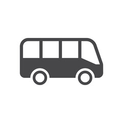 Bus simple black vector icon. Glyph autobus symbol.