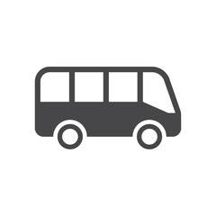 Bus simple black vector icon. Glyph autobus symbol. © Tsvetina
