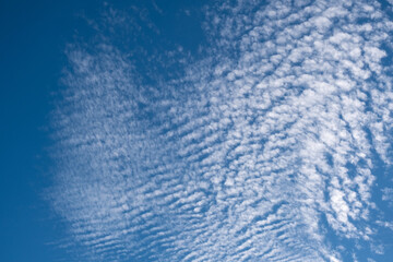 clouds in the blue sky, cirrocumulus - obrazy, fototapety, plakaty