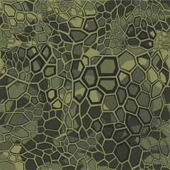 Camouflage seamless geometric pattern. Abstract camo from hexagonal elements. Print on fabric on textiles. Vector illustration