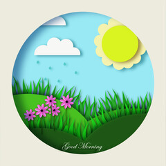 Obraz premium Good morning paper cutout card 