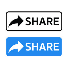share button for sharing the information on the social online application via internet, share icon for post and video on internet