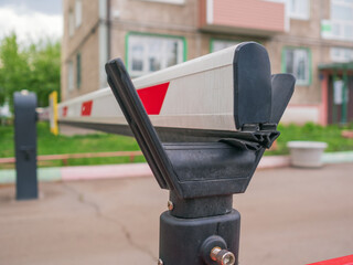 Fototapeta premium Barrier gate. Automatic security system. Concept access.