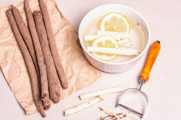 Raw Scorzonera or Spanish salsify, process for cooking