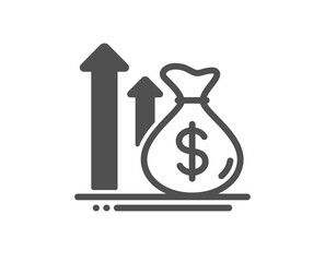 Budget profit simple icon. Money loan sign. Cash profit symbol. Classic flat style. Quality design element. Simple budget icon. Vector