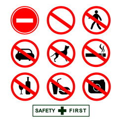 vector set of warning sign for safety induction illustration 