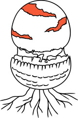 Fly agaric (Amanita muscaria) mushroom isolated on white background