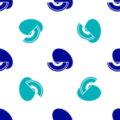Fototapeta na wymiar Blue Melon fruit icon isolated seamless pattern on white background. Vector