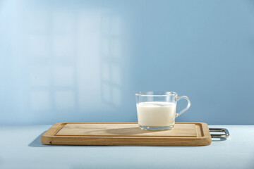 Fresh cold milk and free space for your decoration 