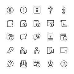 Information, Help Desk, Info Center, Manual, Instruction, Guide. Simple Interface Icons for Web and Mobile Apps. Editable Stroke. 32x32 Pixel Perfect.