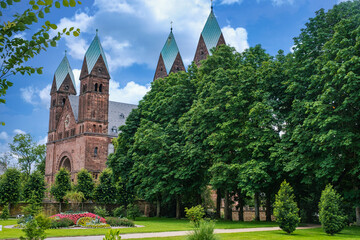 View towards the magnificent Church of the Redeemer in Bad Homburg / Germany 