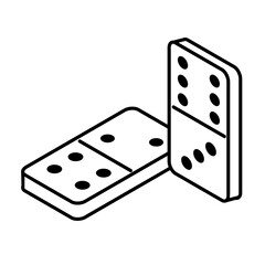 vector illustration of a domino isolated on a white background, isometric style