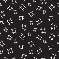 Hashtags pattern. Black and white print. Hashtags illustration
