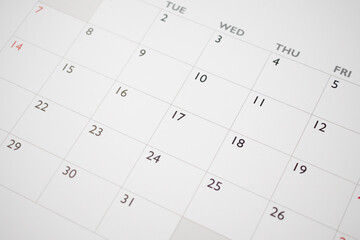 calendar page date background business planning appointment meeting concept