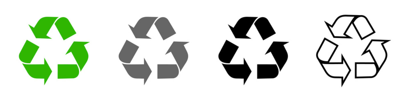 Recycling icons set, recycling arrows. A symbol of ecology, naturalness, purity. Vector set for your design. EPS 10