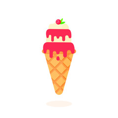 These ice cream cones isolated on a white background.
