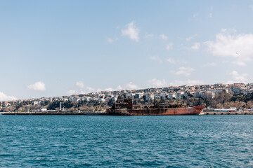 Obraz premium Beautiful landscape with city, sea and skyline views in Istanbul