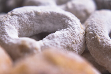 Fototapeta na wymiar Handmade homemade donuts and fritters