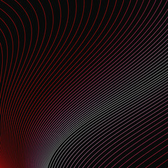 colored linear pattern of light stripes and lines on a dark background. graphic design. abstraction. shapes from mesh, waves, geometry. transparent. play of color. gradient. web