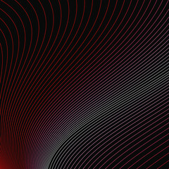 colored linear pattern of light stripes and lines on a dark background. graphic design. abstraction. shapes from mesh, waves, geometry. transparent. play of color. gradient. web
