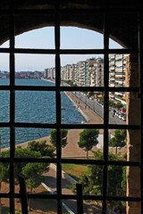 View from the White Tower in Thessaloniki to the city