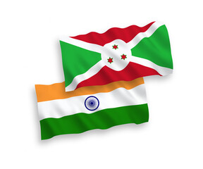 Flags of India and Burundi on a white background