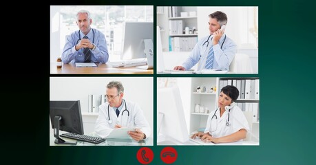 Composition of screens with doctors during online consultation